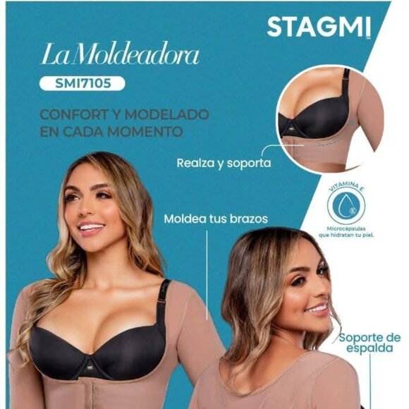 Stagmi Faja Open-Bust Arm Compression Sleeve Anti-Sagging Shaper or Post-Surgery - Picture 12 of 15